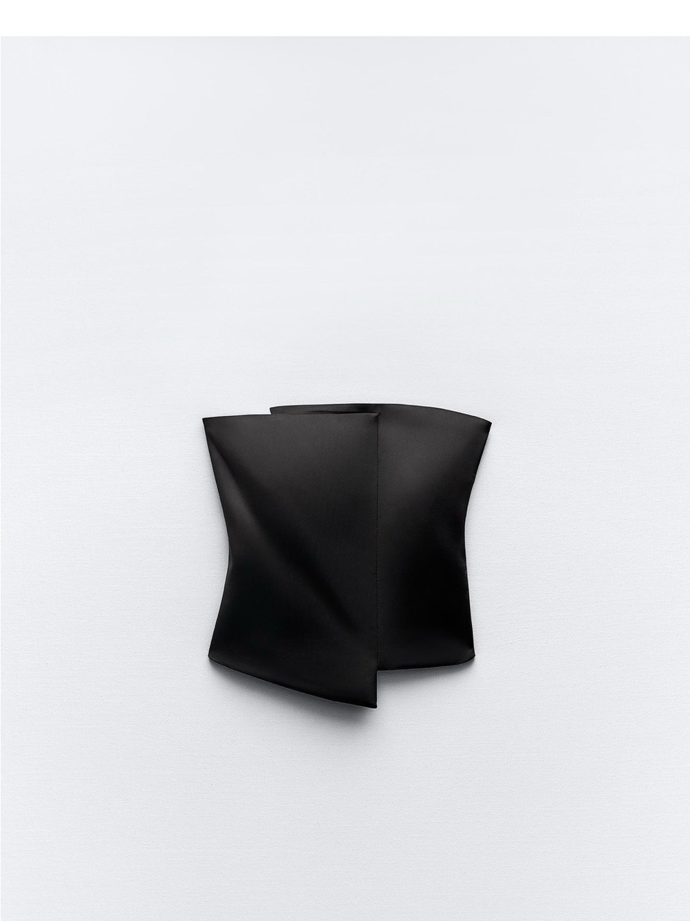 Zara Black Strapless Asymmetrical Bustier Top